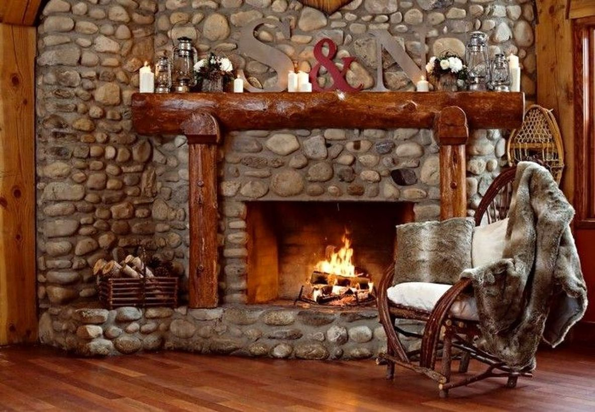 Rustic fireplace decoration ideas