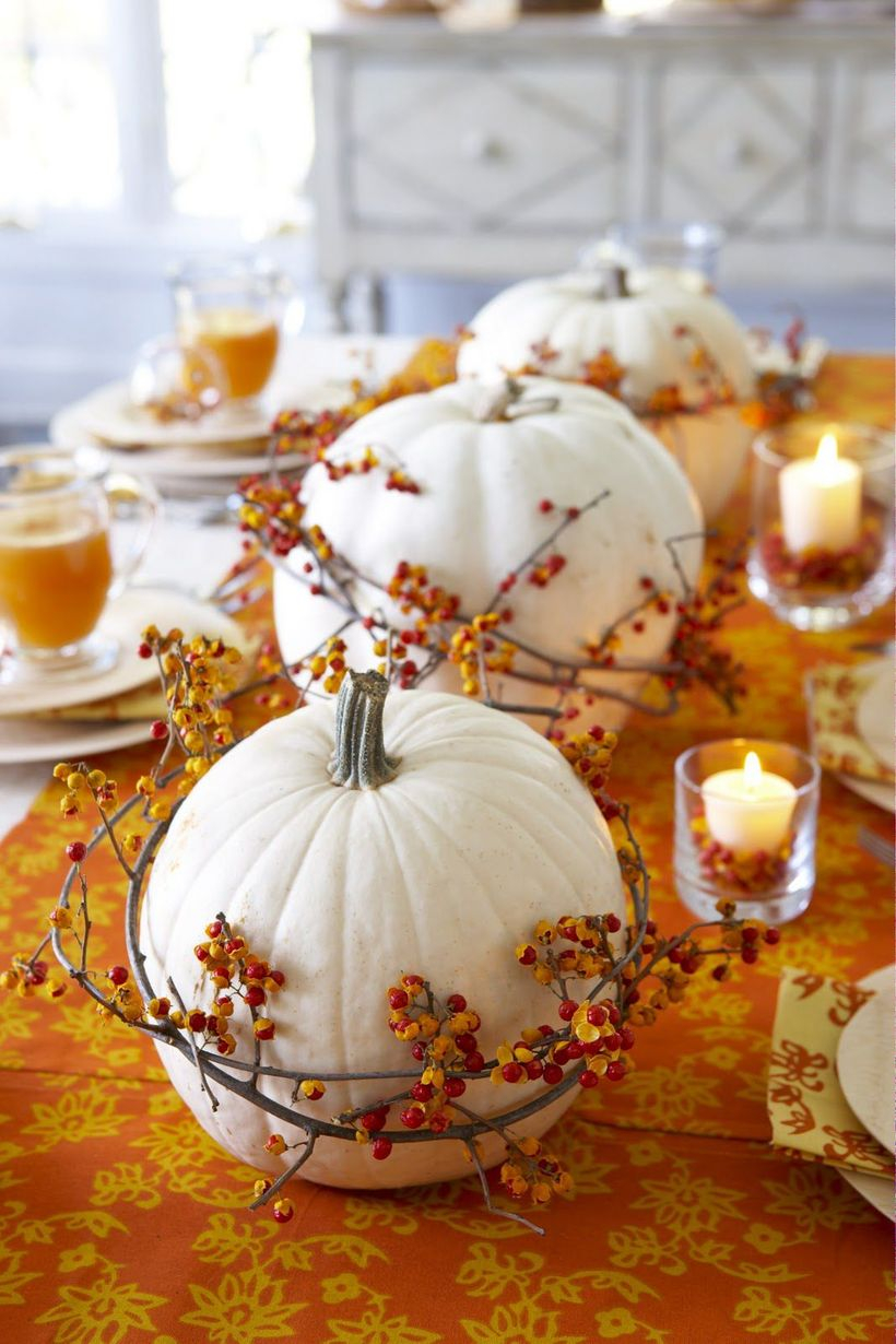 White pumpkin decoration