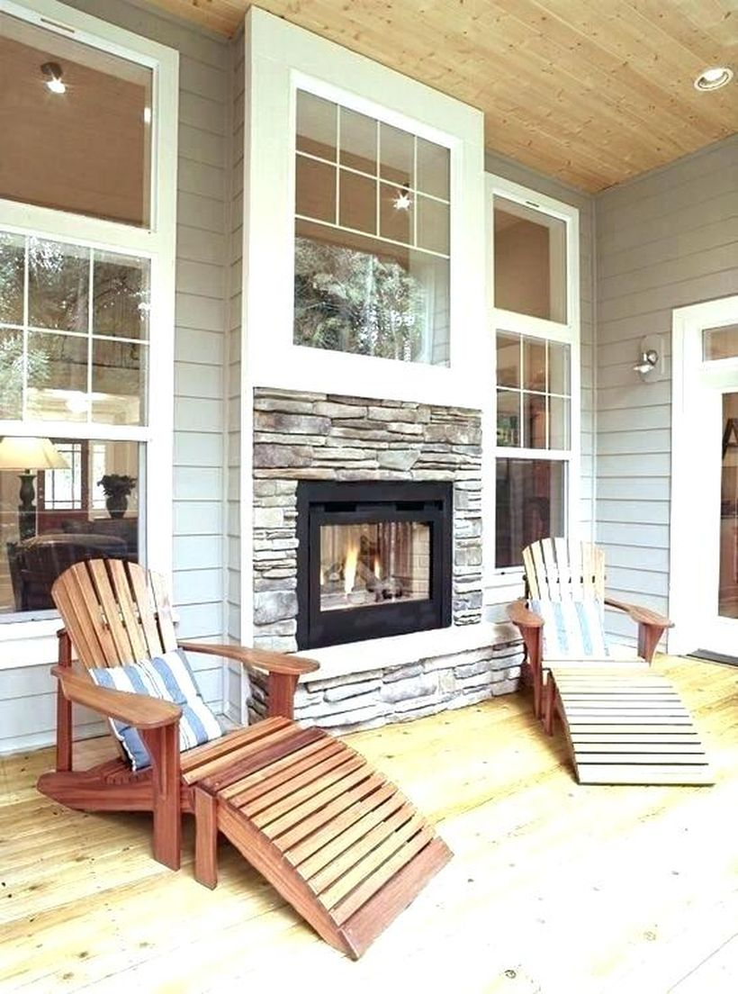 Wooden chairs fireplace decoration ideas