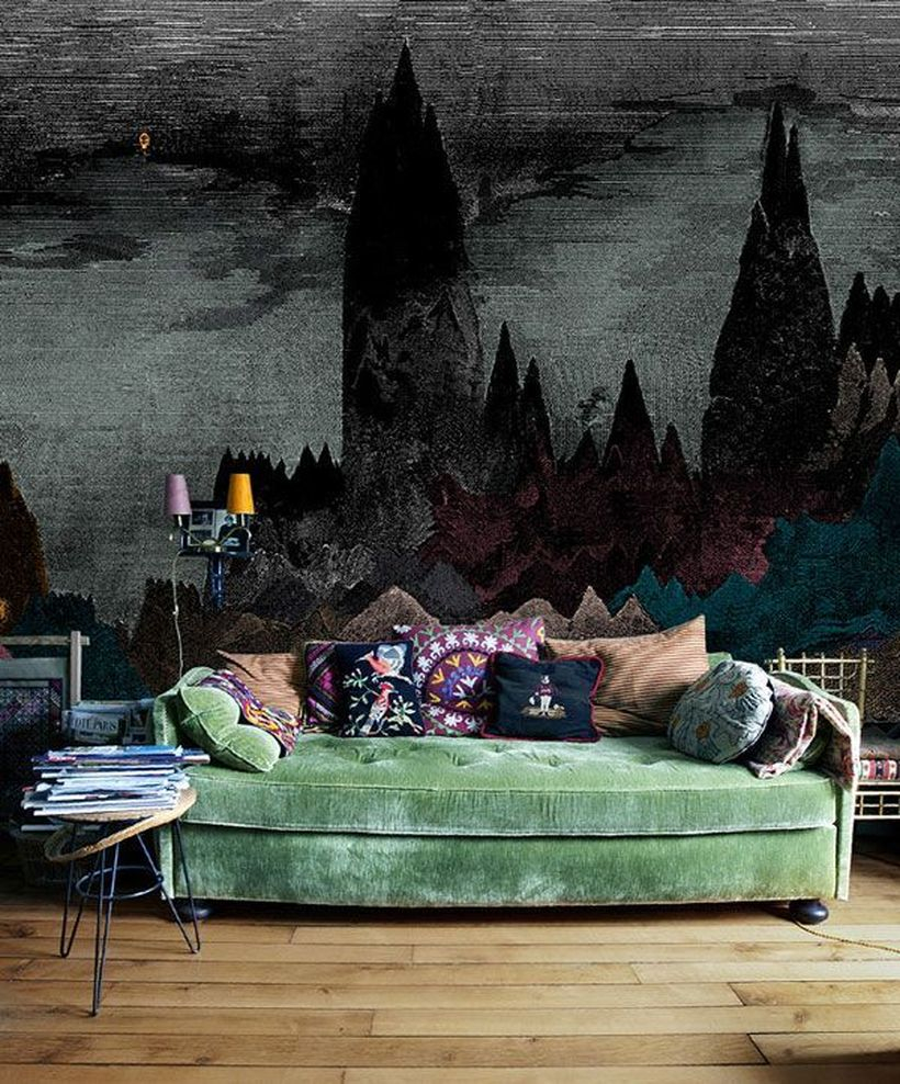 Impressive drak green sofa