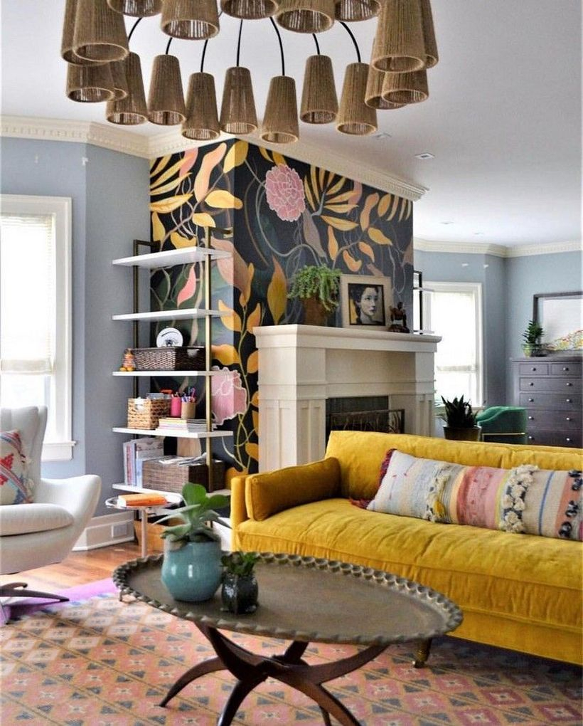 Attractive long yellow sofa