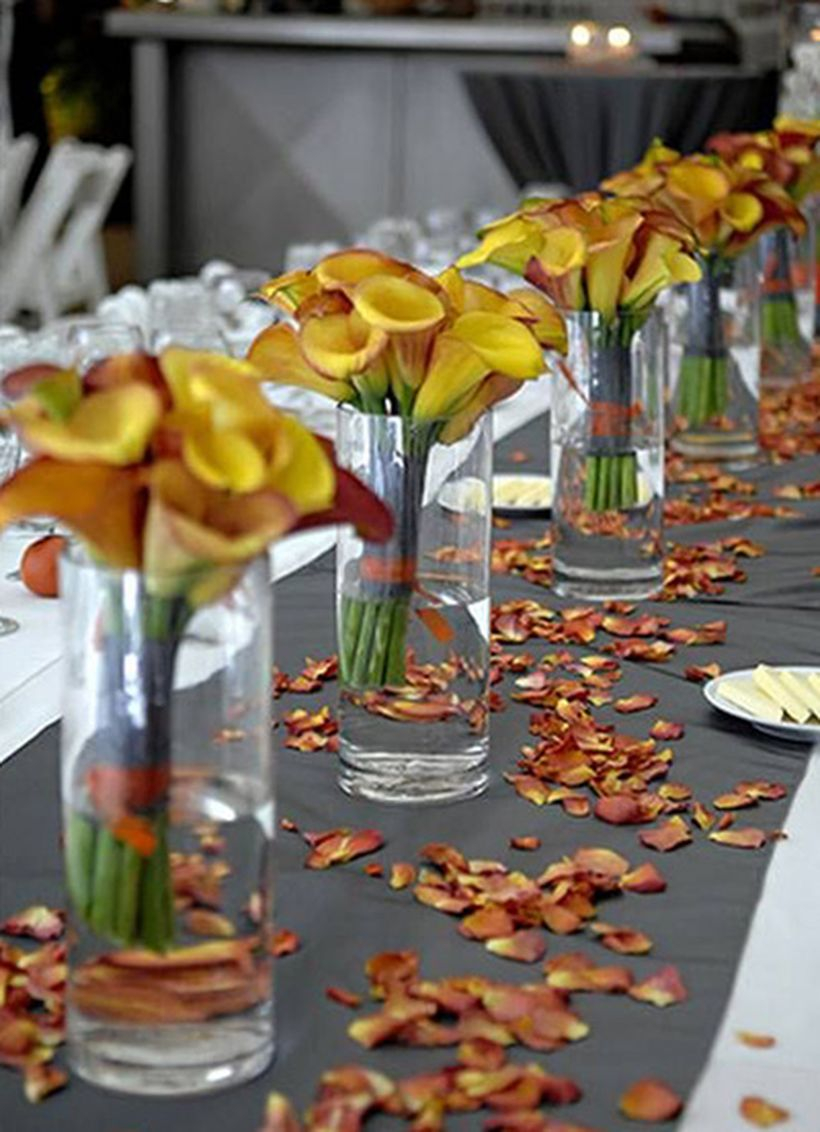Dried yellow flower decoration