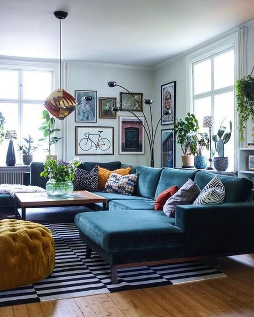 Letter L dark blue sofa