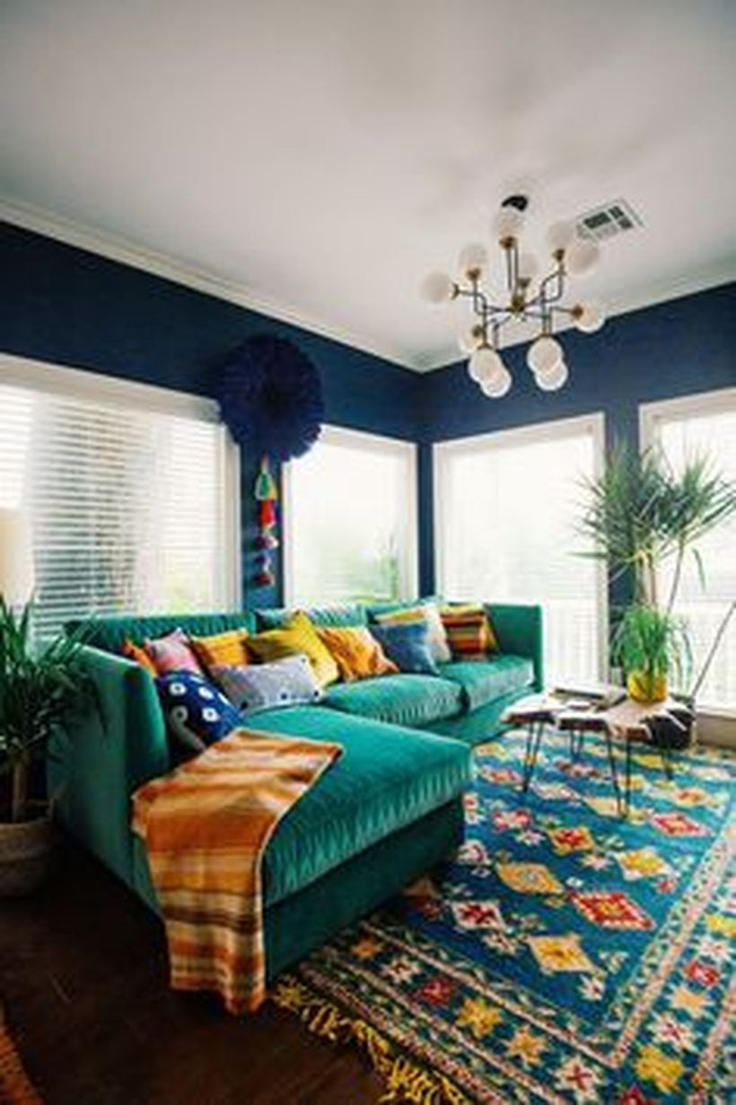 Letter L dark blue sofa