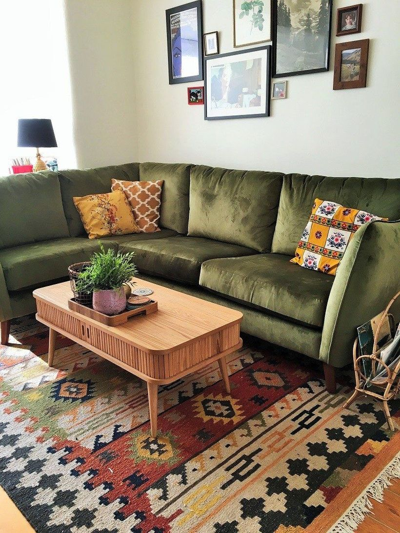 Dark green left sectional Sofa