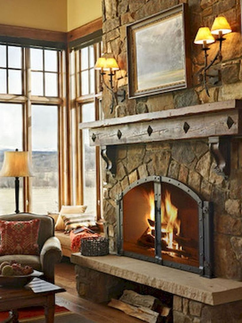 ​​lights above the fireplace decoration