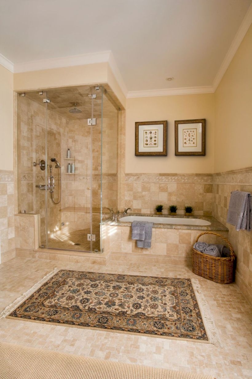 Adorable mosaic marble shower tile for your bathroom 01
