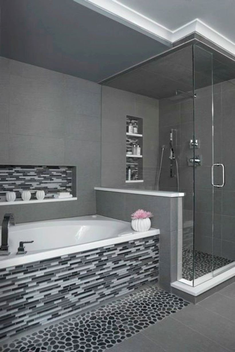 Adorable mosaic marble shower tile for your bathroom 17