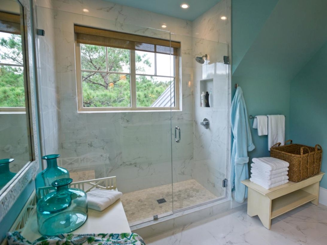 Adorable mosaic marble shower tile for your bathroom 27