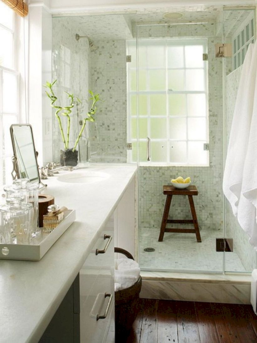 Adorable mosaic marble shower tile for your bathroom 28