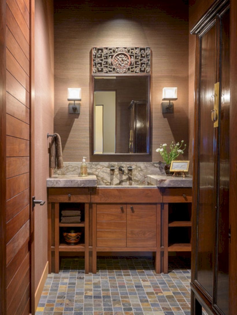 Adorable mosaic marble shower tile for your bathroom 35