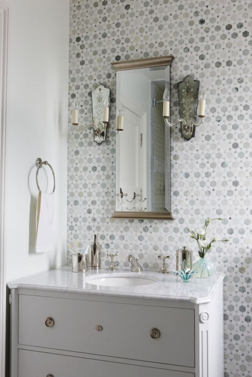 Adorable mosaic marble shower tile for your bathroom 36