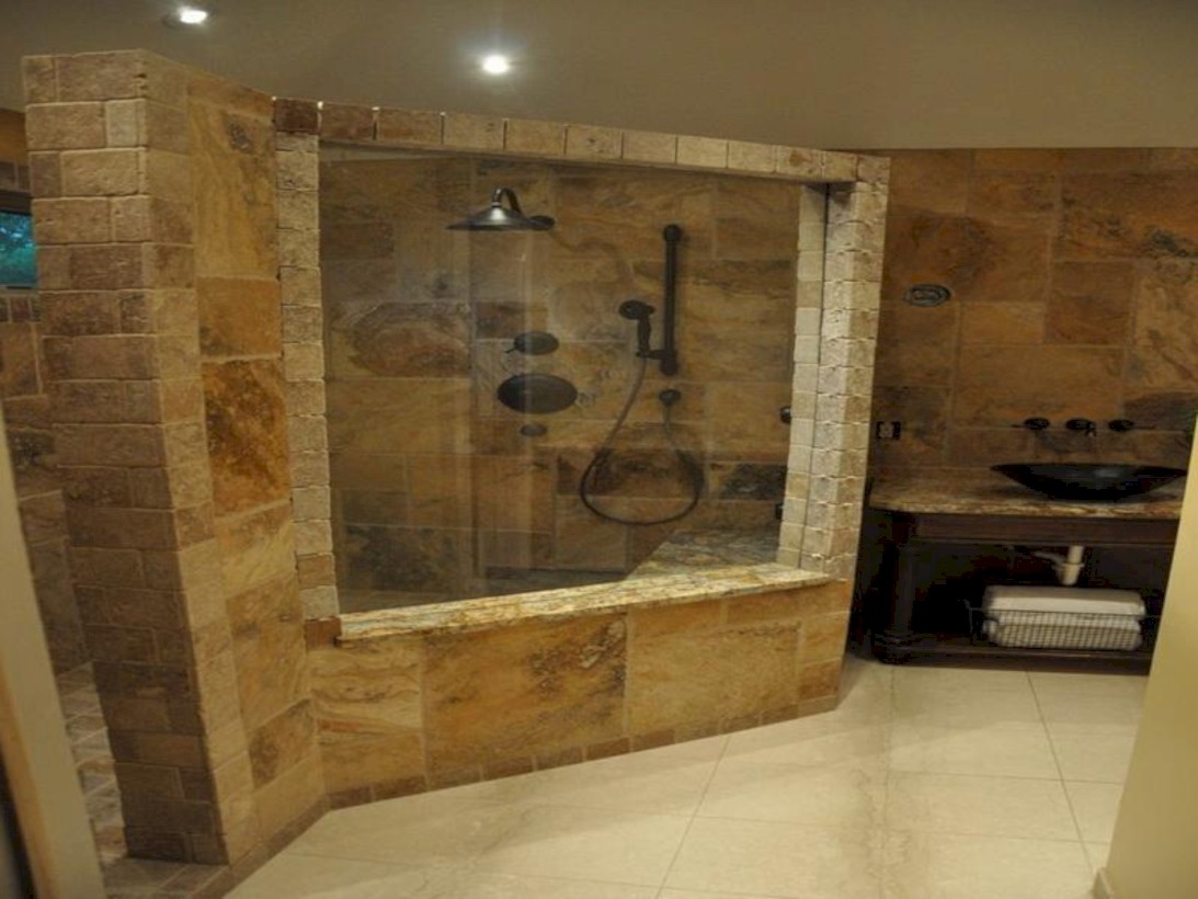Amazing doorless shower design ideas 06