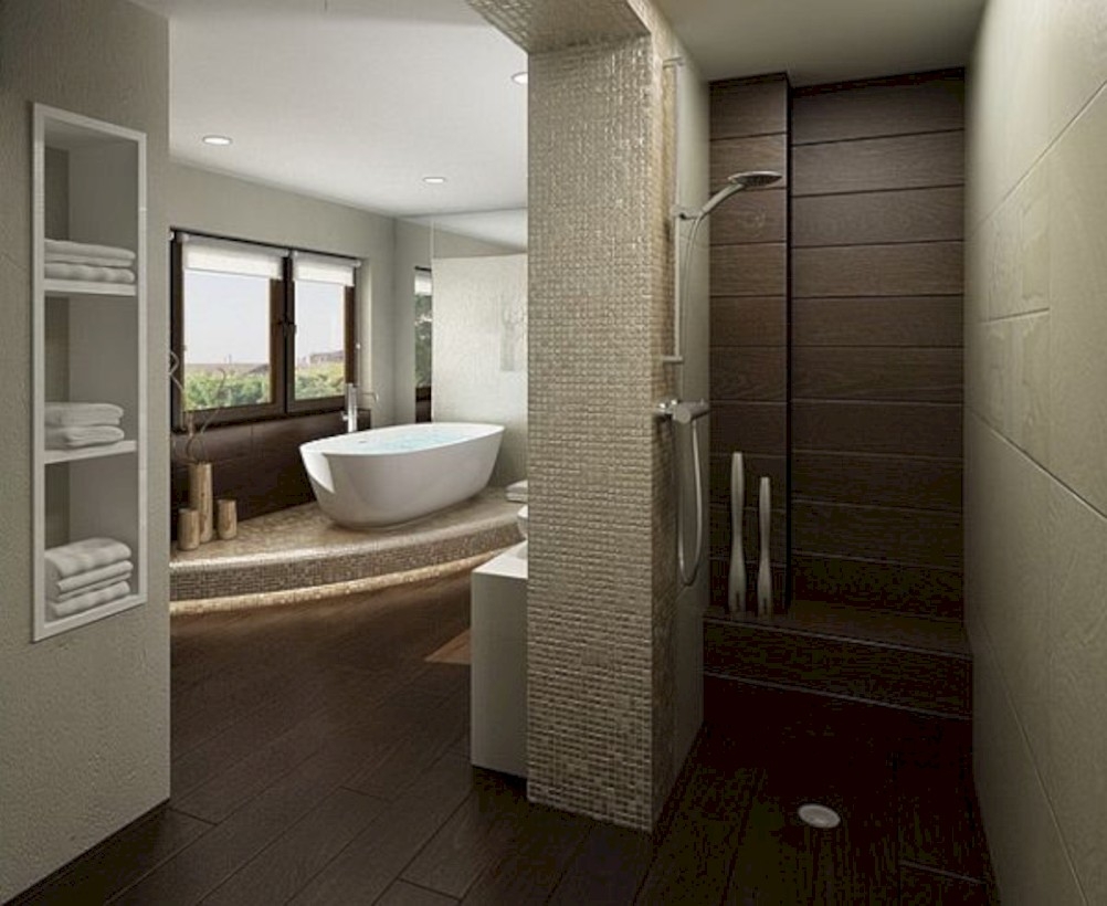 Amazing doorless shower design ideas 13