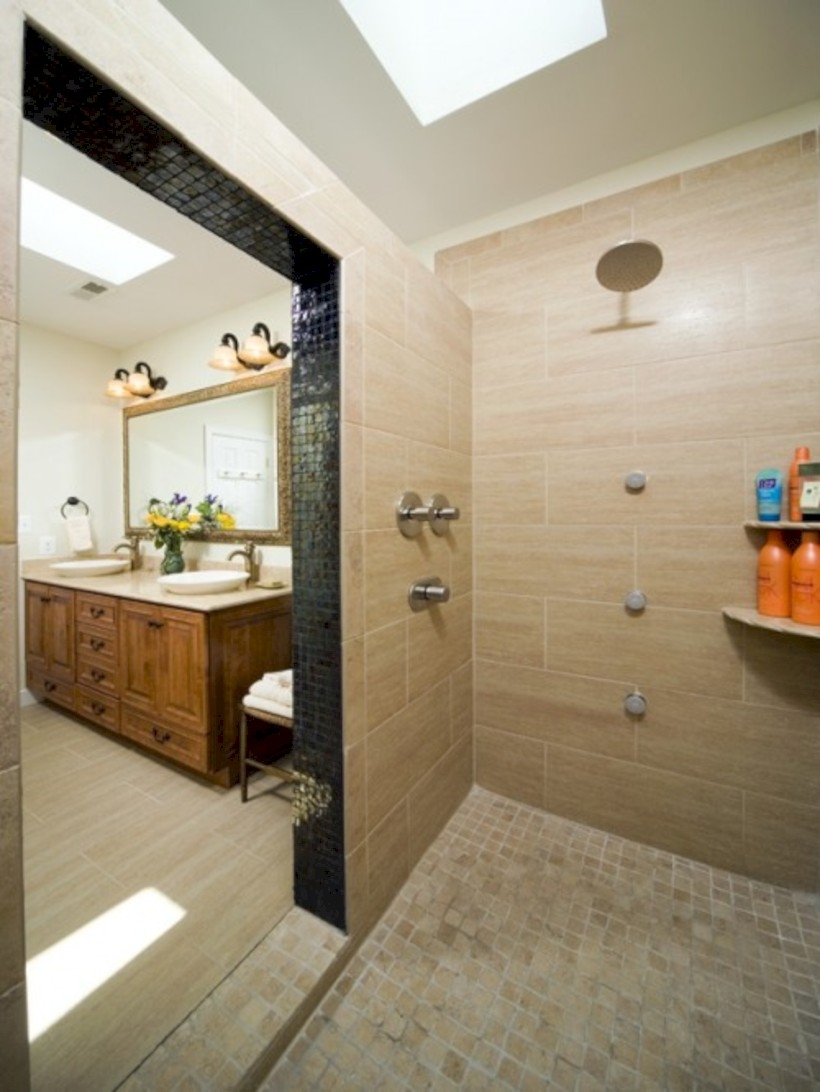 Amazing doorless shower design ideas 15