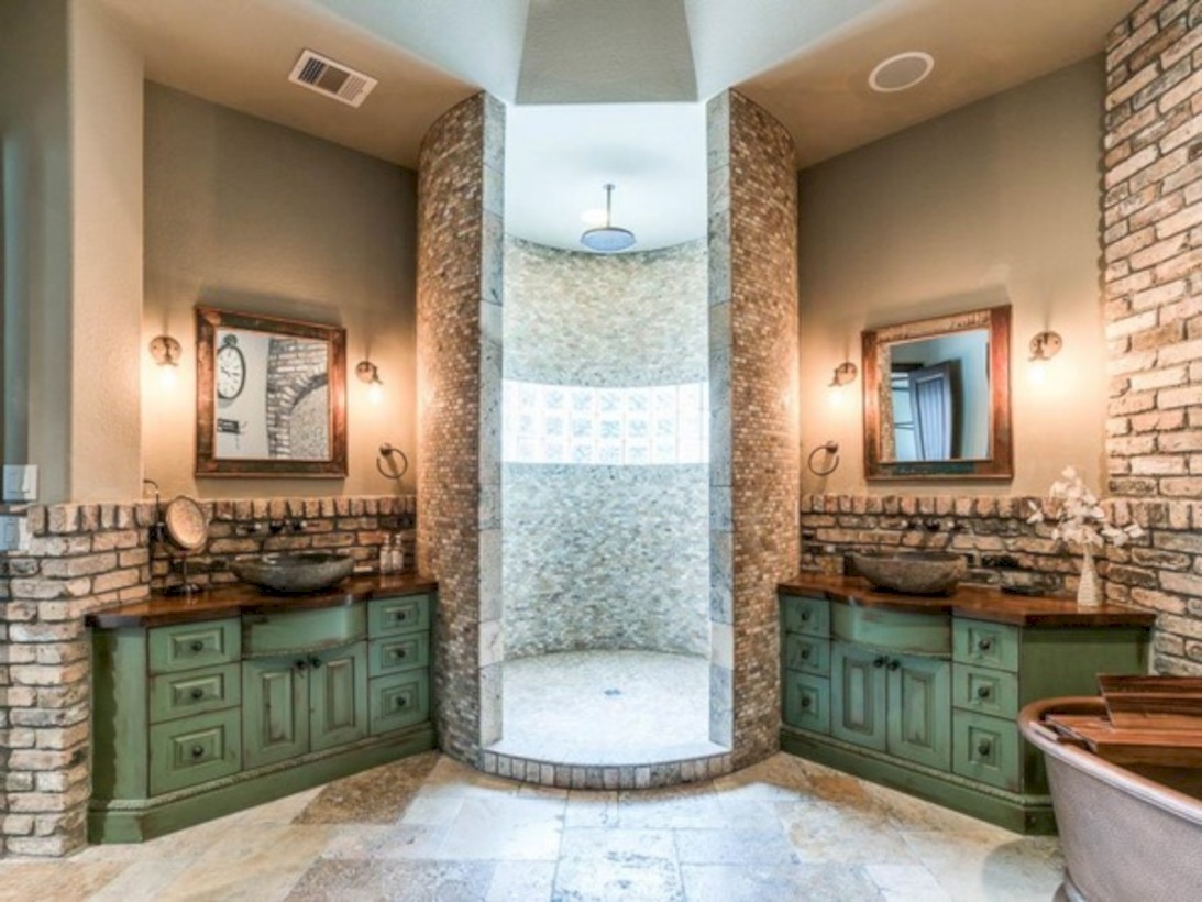 Amazing doorless shower design ideas 17