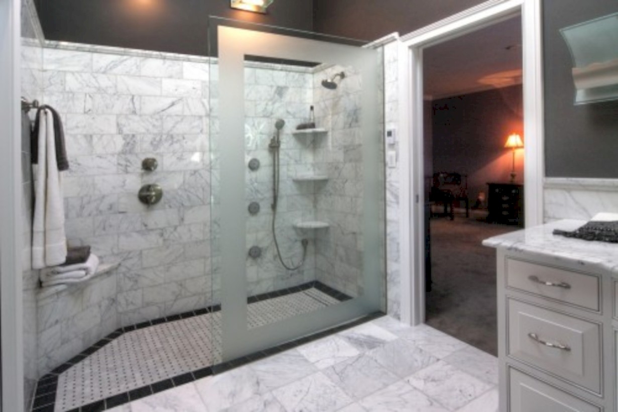 Amazing doorless shower design ideas 21