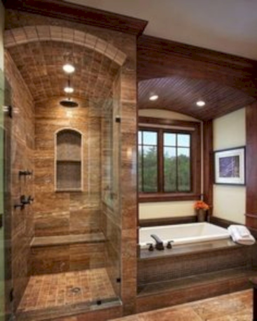 Amazing doorless shower design ideas 28