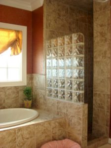 Amazing glass brick shower division design ideas 10