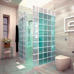 Amazing glass brick shower division design ideas 14