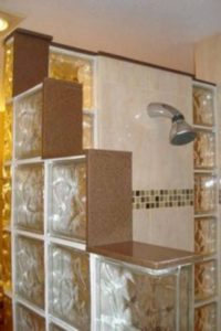 Amazing glass brick shower division design ideas 16