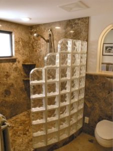 Amazing glass brick shower division design ideas 22