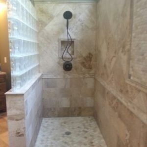 Amazing glass brick shower division design ideas 23