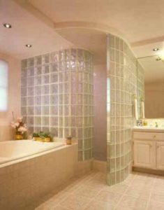 Amazing glass brick shower division design ideas 29