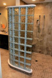 Amazing glass brick shower division design ideas 39