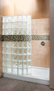 Amazing glass brick shower division design ideas 40