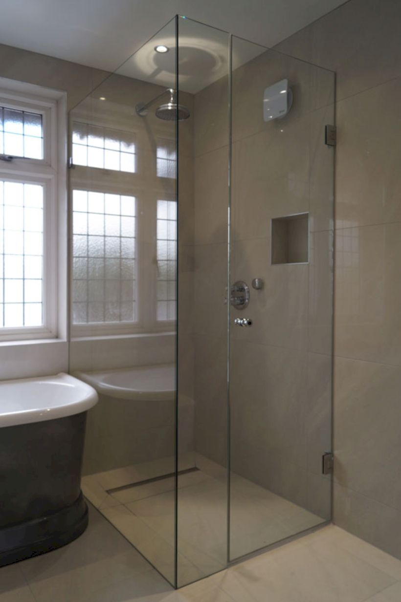 Beautiful bathroom frameless shower glass enclosure 02