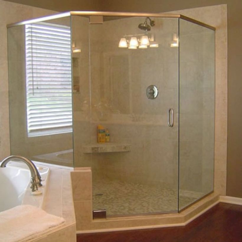 Beautiful bathroom frameless shower glass enclosure 03
