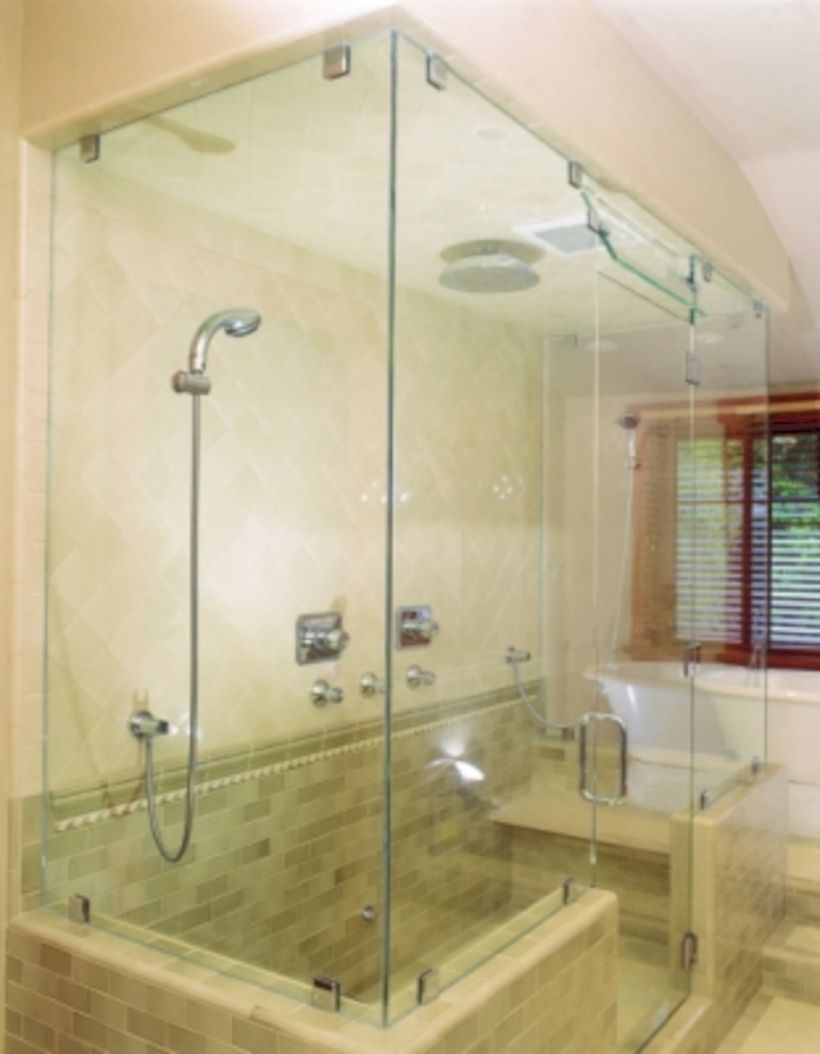 Beautiful bathroom frameless shower glass enclosure 06