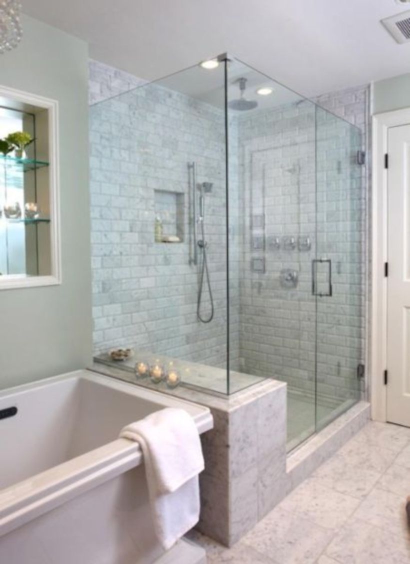 Beautiful bathroom frameless shower glass enclosure 08