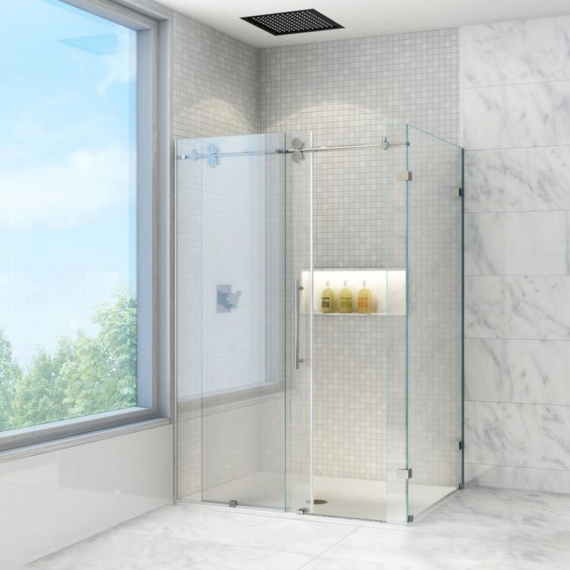 Beautiful bathroom frameless shower glass enclosure 11