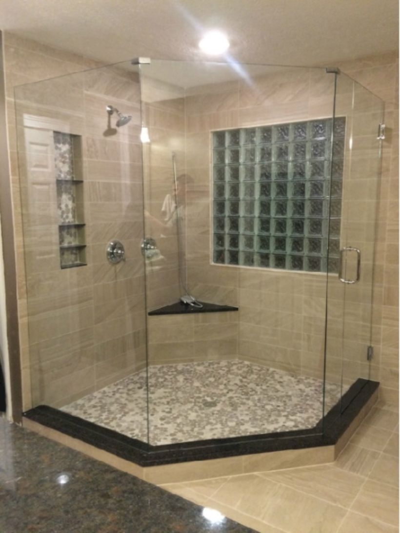 Beautiful bathroom frameless shower glass enclosure 18