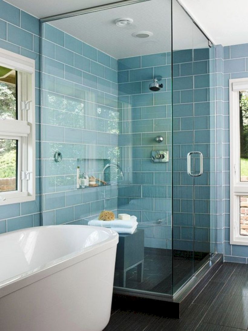 Beautiful bathroom frameless shower glass enclosure 36