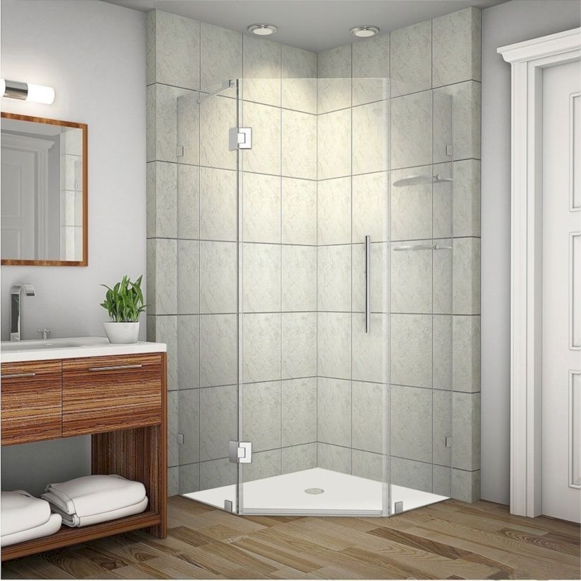 Beautiful bathroom frameless shower glass enclosure 45