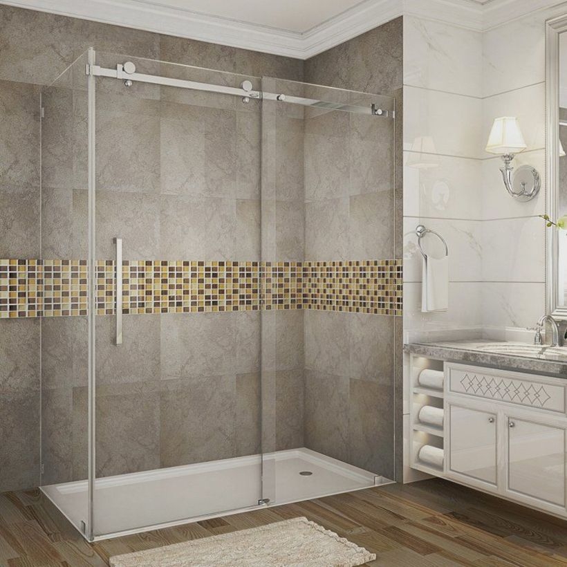 Beautiful bathroom frameless shower glass enclosure 48