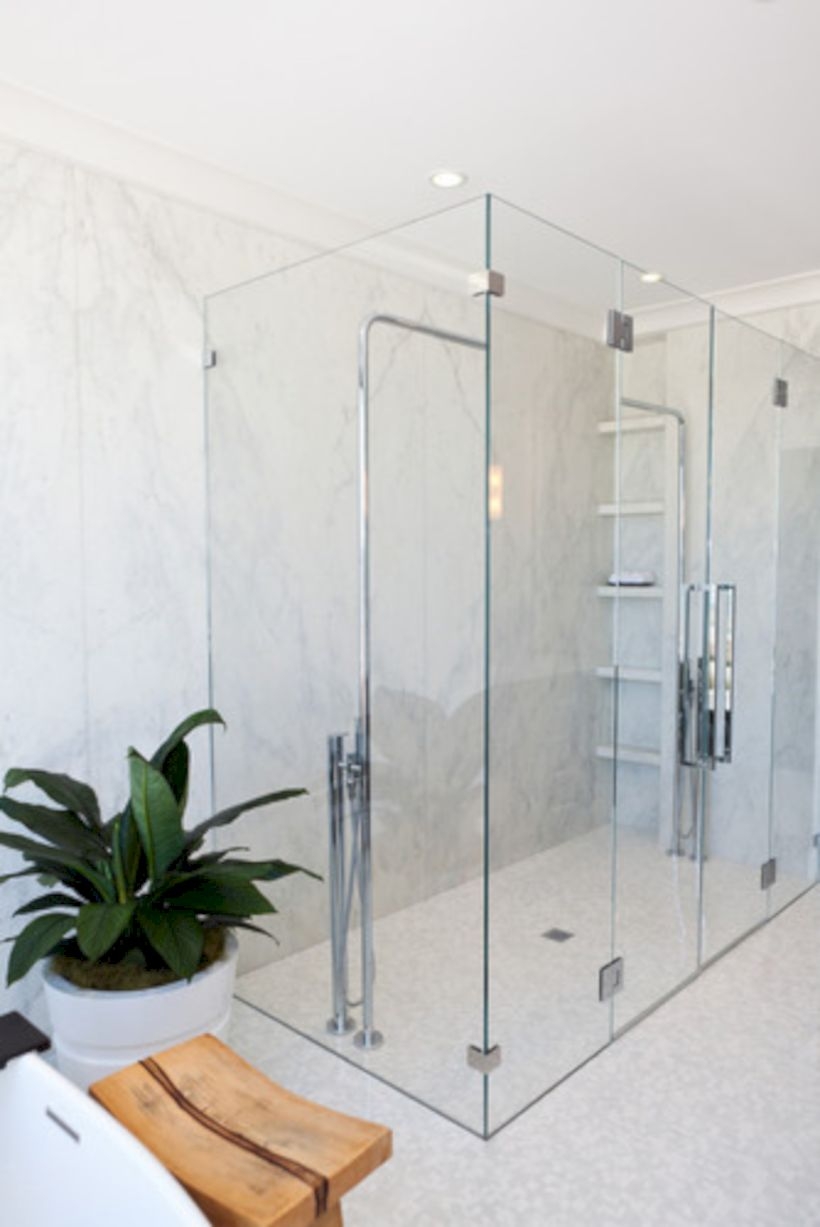 Beautiful bathroom frameless shower glass enclosure 50