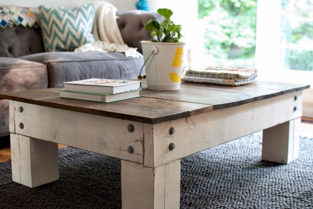 Best chunky farmhouse coffee table 07