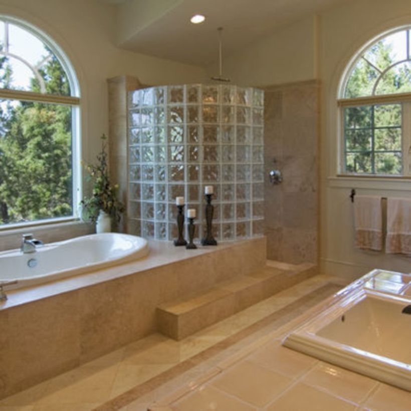 Best classic glass block shower layout 02
