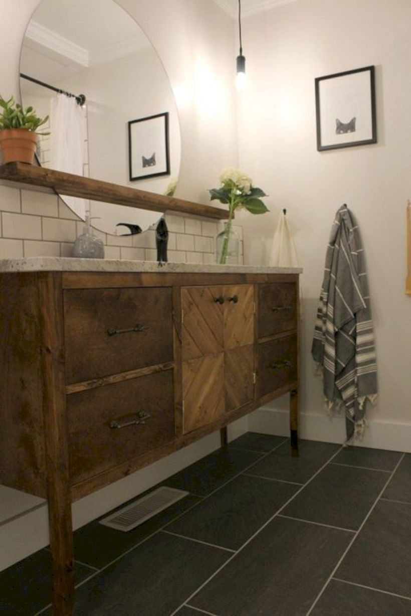 Best modern vintage bathroom reveal 11