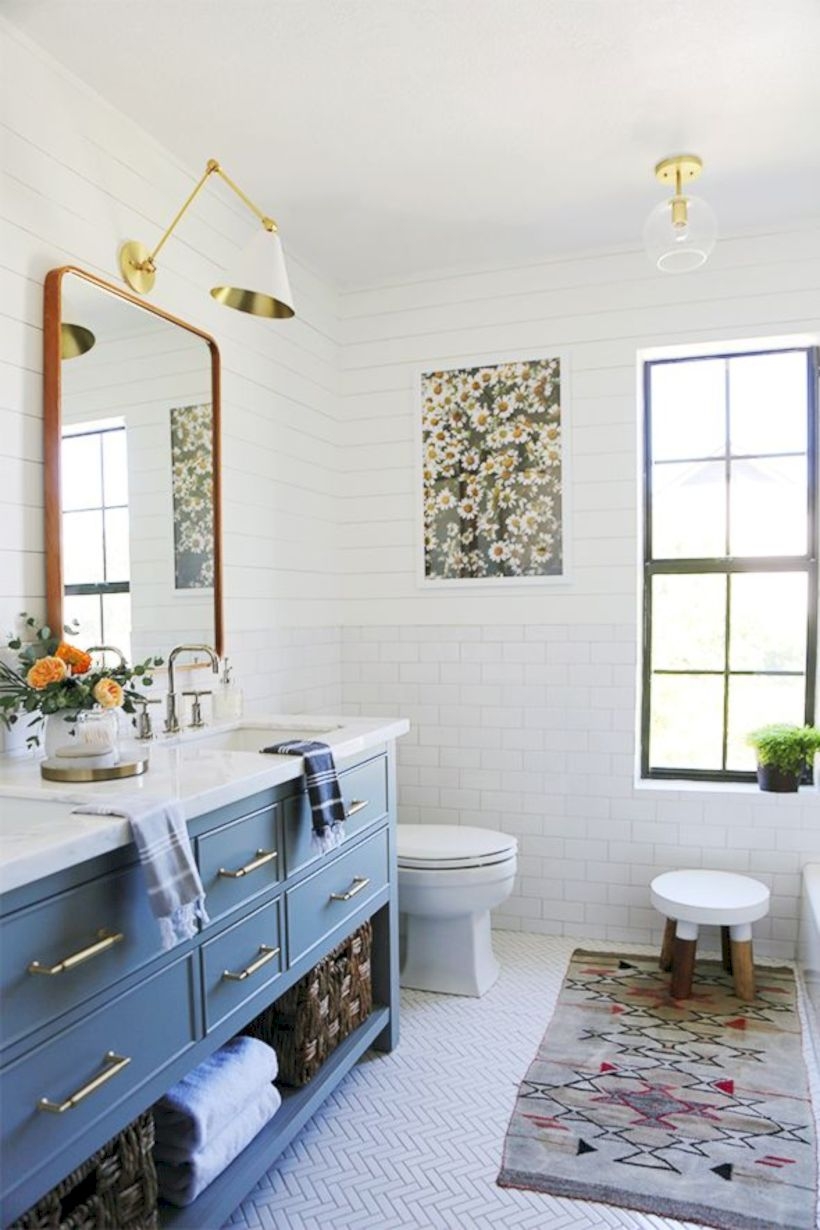 Best modern vintage bathroom reveal 12