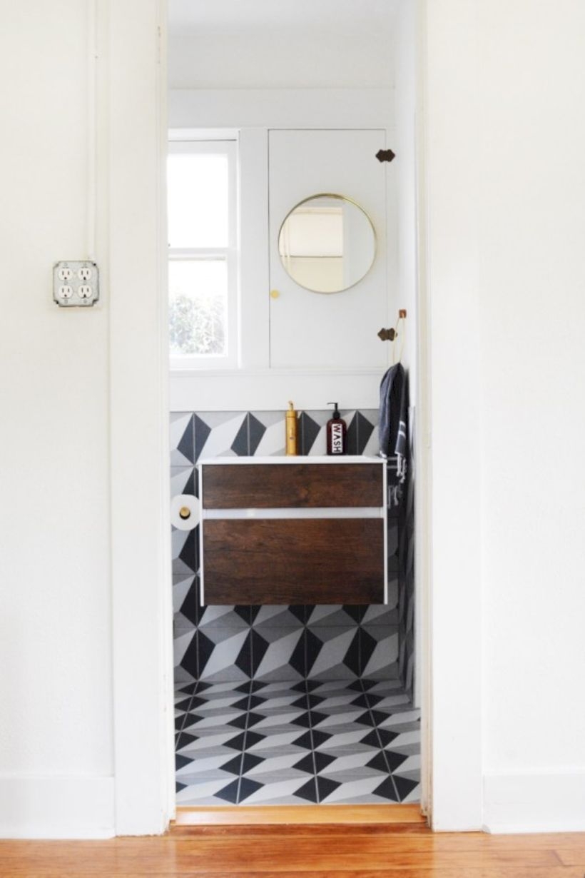 Best modern vintage bathroom reveal 16