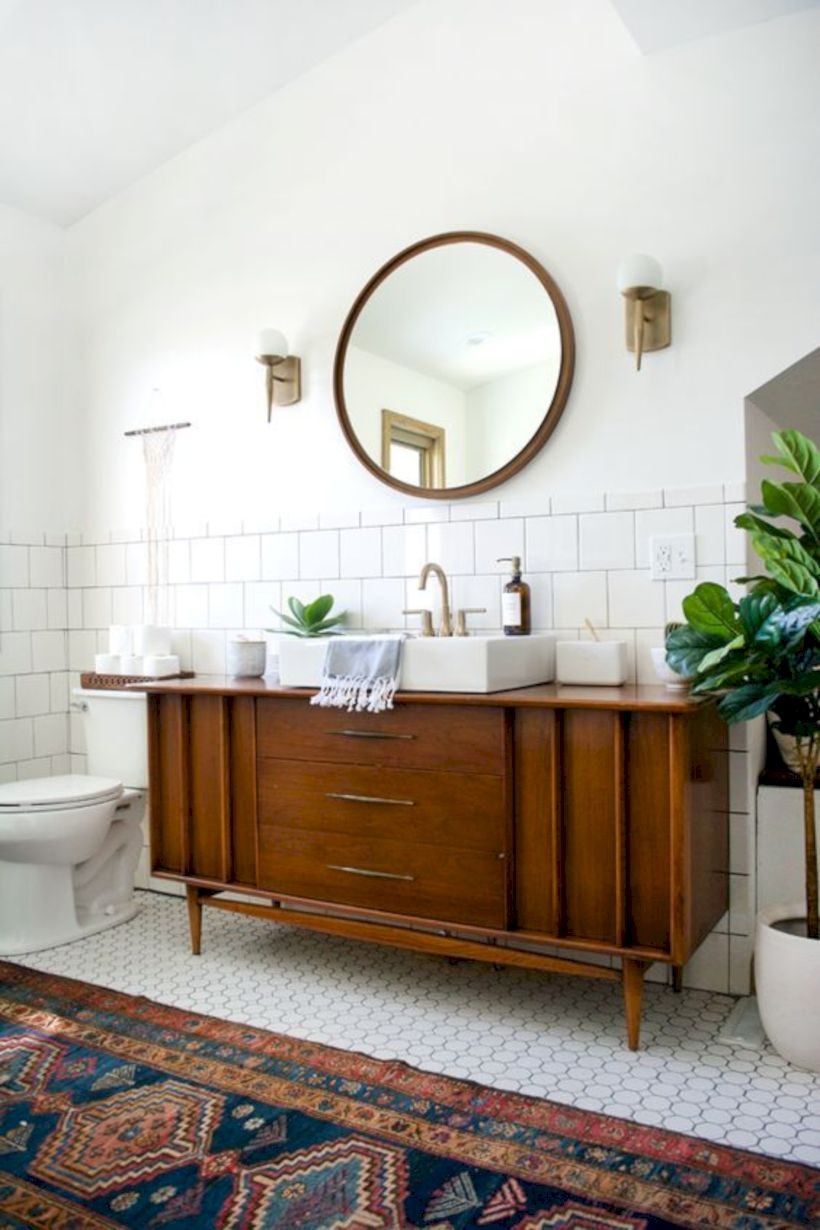 Best modern vintage bathroom reveal 17