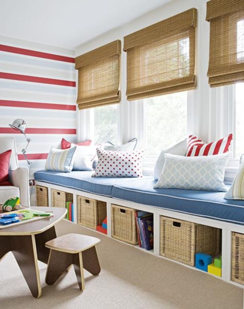 Built-in bench for your basement design ideas 01