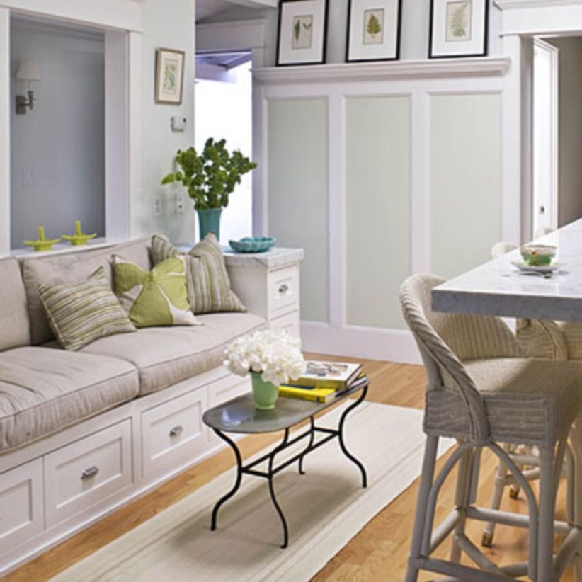 Built-in bench for your basement design ideas 32