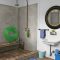 Creative bathroom with soft stone floor to massage your feet 28