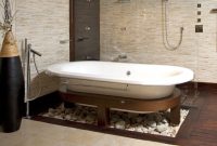 Creative bathroom with soft stone floor to massage your feet 30